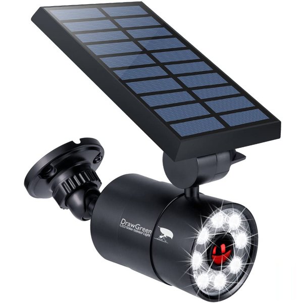 DrawGreen Solar Lights Outdoor Motion Sensor Aluminum,1400-Lumens 9W LED(130W Equi.) No Power Required Solar Flood Security Spot Lights for Camp Driveway Patio Path Garden