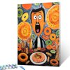 Potrait of Men Paint by Numbers Kits with Brushes and Acrylic Pigment Doughnut Food Party Painting for Adults, Boy Enjoy His Breakfast Arts Crafts Office Home Decor 16''x20'' Gift(Framedless)