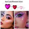 436 Pieces Heart Rhinestone Sticker Gems for Valentine Face Eye Body Makeup, 3D Self-Adhesive Acrylic Crystal Heart Hair Jewels Stickers for Wedding Valentine's Day Decor DIY Craft Decoration Acc