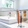 Men Straight Shaving Razor Badger Hair Brush Stand Holder Leather Strop Soap Bowl