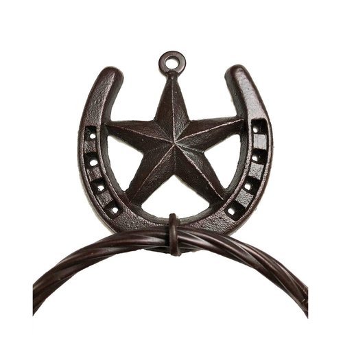 Treasure Gurus Texas Barn Star Western Decor Horseshoe Bath Towel Ring