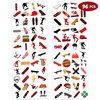 8 Sheets (96PCS) Skateboard Temporary Tattoos Theme Birthday Party Decorations Supplies Favors Tattoo Stickers For Kids Boys Girls Gifts Classroom School Prizes Rewards