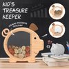 Summidate Wooden Piggy Bank for Kids, Cute Money Box for Boys and Girls, Unbreakable Wood Coin Bank, Creative Saving Money Jar Personalized Gifts for Child Birthday Gift & Decor