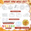 Pasimy 36 Sets Fall Suncatchers Craft Kits Thanksgiving DIY Paint Window Hanging Ornaments Decorations Make Your Own Autumn Activities Arts Project Party Favors Gifts for Classroom Home(Harvest)