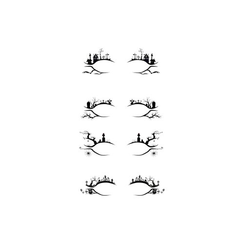 Ylapagne Halloween Eye Black Tattoos Witch Shadow Stickers Spider Face Makeup Temporary Tattoos Self-Adhesive Decals for Women Girls Halloween Party Decorations 4 Pcs