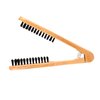 Boar Bristle Clamp Hair Brush, Double Sided Brush Clamp Straightener,Professional Hair Straightening Comb Styling Tools,with Wooden Handle