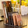 Makeup Palette Organizer,Acrylic Eyeshadow Palette Pallet Holder,7 Sectons BPA-Free Divided Make Up Blush,Contour Storage Holder Cosmetic Eye Shadow Display Stand Clear Rack Vanity Holder(Grey-2 Pack)