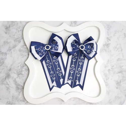 Horse Show Bows (Navy Snaffle Bit)