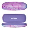 molshine Hard Shell PU Leather Glasses Case,Travel Portable Eyeglass Case for Men Women Girl Travel Study Work (Purple)