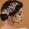 Leaf Bridal Hair Comb Rhinestone Hair Comb for Wedding,Prom Hair Accessories Gold Prom Hair Accessorie for Women and Girls (Gloden)