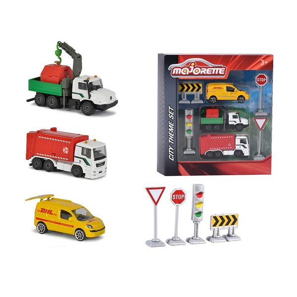 DICKIE TOYS Majorette - City Die-Cast 7 Piece Playset, 1:64 Scale