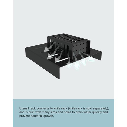 Kitidy Wall-mounted Rust Resistant Utensil Rack, Stainless Steel, 4in x 2in x 5in, Holds 20 forks and spoons or 35 pairs of chopsticks