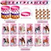 113 PCS Pink Horse Party Favors Set, 41 Horse Stickers, 12 Goodie Bags,12 Button Badges, 12 Keychains, 12mini notepads,12 rubber bracelets for Girl Women Cowgirl Horse Birthday Party Supplies (Pink)
