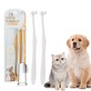 VVHOMIFE Premium Pet Toothbrush Set for Cats and Dogs - Complete Oral Care with Soft Bristles - Ideal for Teeth Cleaning, Dental Hygiene, Plaque Removal - Veterinarian Recommended-White