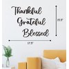 Vivegate Thankful Grateful Blessed Metal Wall Art Decor - 17.5"X15.5" 3 Pieces Black Thankful Grateful Blessed sign for Home Decor Be Grateful Wall Art