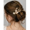 Catery Star Hair Comb Pearl Hair Side Comb Star Moon Bridal Hair Piece Crystal Star Headpiece Bridesmaid Wedding Hair Accessories for Women and Girls