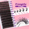 Focipeysa Fluffy Lash Clusters 100D Eyelash Clusters 10-18mm Fluffy Volume Individual Lashes D Curl Cluster Eyelash Extensions DIY Lash Extension for Beginners