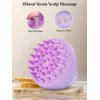 HEETA Scalp Massager with Soft Silicone Bristles for Hair Growth, Dandruff Removal, and Scalp Relaxation - Shampoo Brush for Wet or Dry Hair (Green & Purple)