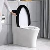 Stretch Velvet Toilet Lid Cover and Toilet Tank Lid Cover, Bathroom Super Soft Toilet Lid Cover Set Luxury Velvet Plush, with Elastic Bottom, Machine Wash, Black