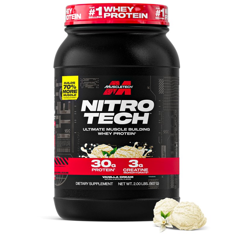Muscletech Whey Protein Powder (Vanilla Cream, 2.2 Pound) - Nitro-Tech ...