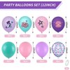 Mermaid Party Balloons, Mermaid Purple Pink Teal Balloon with conch shell starfish Print Balloons Mermaid Confetti Balloon for Under the Sea Theme Birthday Kids Girls Princess Party Supplies