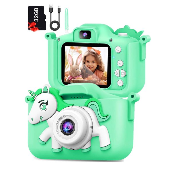 Zenzemwa Kids Camera Christmas Birthday Gifts for Boys Age 3-9, HD Digital Video Cameras for Toddler, Portable Toy for 3 4 5 6 7 8 Year Old Boy with 32GB SD Card