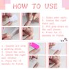 IMSOHOT Coffin Press on Nails Medium Blue Gradient Fake Nails Glossy Sky Cloud False Nails with Designs Cute Glue on Nails Full Cover Acrylic Ballerina Nails for Women 24Pcs