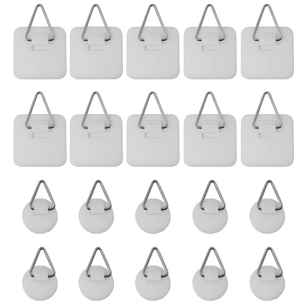DGBRSM 20pcs Invisible Adhesive Plate Hanger Hanging Hooks for Decorative Plates and Wall Art 2 Shapes