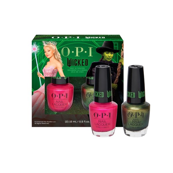 OPI Nail Lacquer, 2PC Duo-Pack, Up to 7 Days of Wear, Chip Resistant & Fast Drying, x Wicked Limited Edition Collection, (2 x 0.5 fl oz)