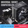 JONSBO CR1400 RGB CPU Air Cooler, 92mm PWM CPU Cooler with 4 Heat Pipes, Removable Computer PC Fans Easy to Install, Quiet Rainbow RGB Cooling Fan for Intel LGA 1851/1700/1200/1151, AMD AM4 AM5, Black