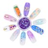 Mesiyun Nail Art Blue Glitter Sequins 3D Pearl Nails Shining Flakes Acrylic Powder Dust Chunky Flake 12Jars