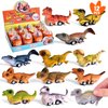 FUN LITTLE TOYS 12 Pack Dinosaur Cars Toys,Pull Back Cars Dinosaur Toys for Kids 3-5 Toddler Boy Girl, Car Toys for Age 3 4 5 6 7 Brithday Gift Goodie Bags Party Favors, Car Toy Play Set