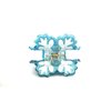 Generic Medium/small blue and white glitter snowflake hair claw clip