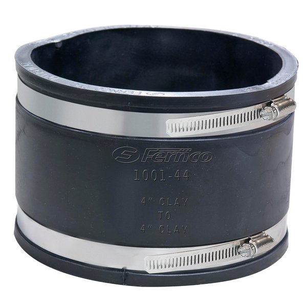 Fernco P1001-44 Flexible PVC Pipe Coupling for Clay to Clay Plumbing Connections