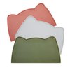 OHMO - Cat Food Mat, Silicone Pet Feeding Mat for Floor Non-Skid Waterproof Dog Water Bowl Tray, Easy to Clean Pet Placemat (Camo Green, 18 * 9.8'')