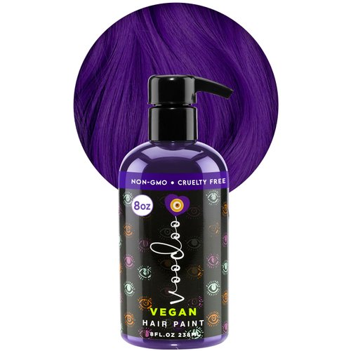 MOEHAIR VOODOO Purple Hair Paint (Aura), 8 Oz | Vegan & Cruelty-Free Purple Hair Dye | Ammonia, Sulfate & Paraben-Free | Vivid & Bright Intermixable Temporary Hair Color