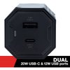 Cummins USB-C Fast Charging Wall Charger 32W Dual Port Type C Power CMN5045, Black