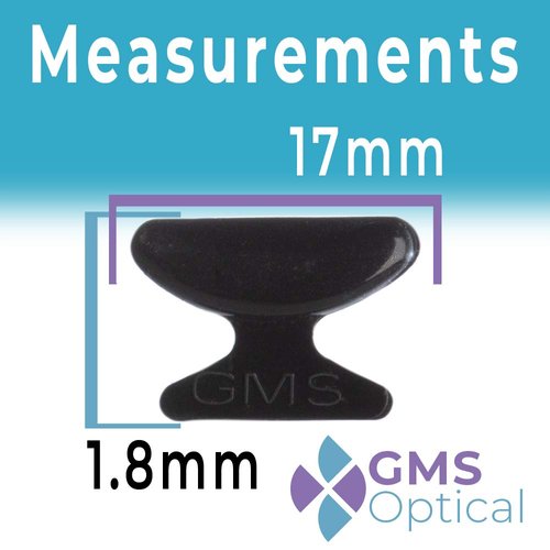 GMS Optical Butterfly Adhesive Nose Pads for Glasses, Sunglasses, and Eye Wear - Black, Medium (10 Pair)