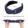 Wecoe 2 Pack Knotted Headbands For Women Navy Blue White Wide Headbands Hair Bands for Women's Hair Non Slip Fashion Cloth Headbands Hair Accessories For Women Girls Diademas Coreanas Para Mujer Gifts