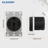 ELEGRP 50 Amps 125/250V Range Oven Stove Receptacle, Flush Mounting Power Outlet, NEMA 14-50R, Straight Blade Heavy Duty Range Receptacle, Grounding, 3 Pole 4 Wire, UL Listed, 1 Pack