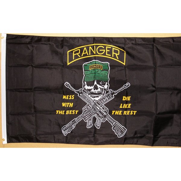 Army Rangers Flag 3' X 5' Deluxe Classic Silk Screened Indoor Outdoor Banner