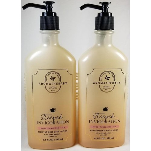 2 AROMATHERAPY STEEPED INVIGORATION Bath Body Lotion Rose Tangerine Tea