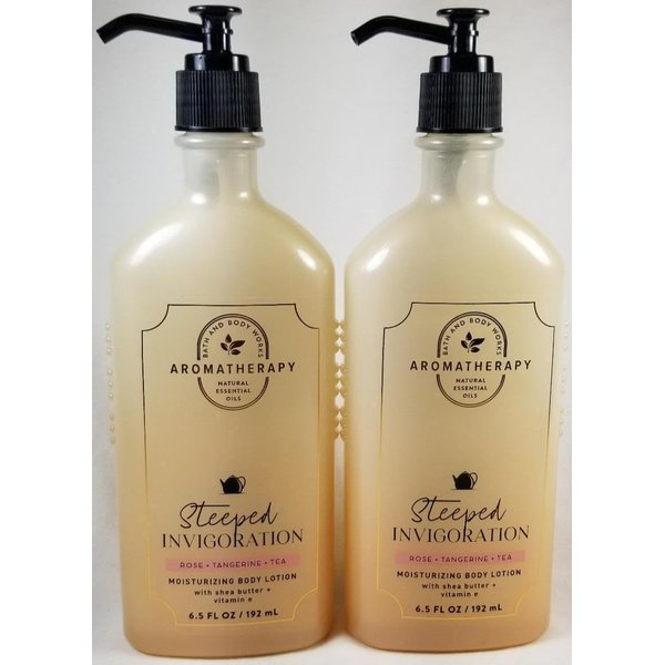 2 AROMATHERAPY STEEPED INVIGORATION Bath Body Lotion Rose Tangerine Tea