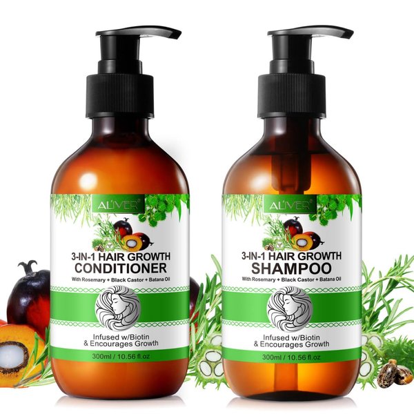 Generic Jamaican Black Castor Oil + Rosemary Oil + Batana oil (Shampoo and Conditioner), Green