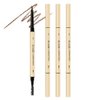 AMY'S DIARY 3pcs Brown Eyebrow Pencil Retractable Definer, Dual-Sided Brow Brush, Fine Tip, Shapes, Defines, Flapiz Para Cejasills Brow Makeup (5#)