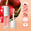 Hydrating Lip Glow Oil - Moisturizing Tinted Lip Gloss Plumping Nourishing Non-sticky Long Lasting Lip Stain with Cherry Oil 0.27 fl.oz (Raspberry)