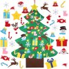 GameXcel 4FT DIY Felt Christmas Tree Set with 36pcs Ornaments 5M 50LED Warm White LED String Lights - Wall Hanging Felt Xmas Tree for Kids Toddlers Christmas New Year Gift Decorations Party Supplier