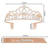 ACO-UINT Birthday Crown for Women, Rose Gold Birthday Headband Birthday Sash It's My Birthday Crown, Birthday Girl Crown Birthday Tiara Birthday Decorations Birthday Gifts