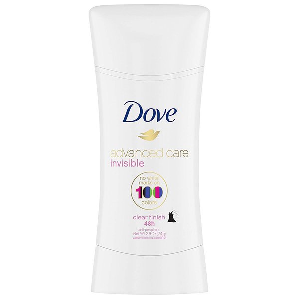 Dove Invisible Advanced Care Deodorant Solid Sticks Clear Finish 2.6 oz (Pack of 20)