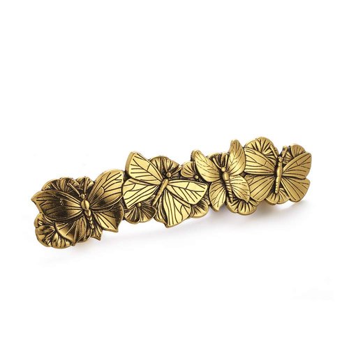 Amaxer Viking Gold Silver Barrettes for Women Girls Celtic Hair Clips for Thick Thin Hair Vintage French Hair Clips Hair Styling Accessories (Gold-Butterfly)